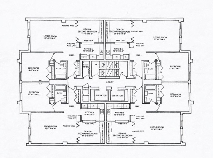 Floor plan for 1 bed, 1 bath, 905 sqft